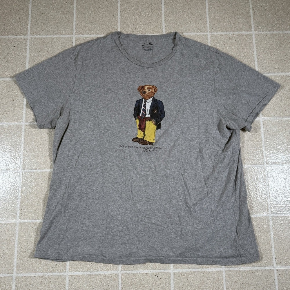Polo Ralph Lauren Polo Bear Graphic T-Shirt Size 2XL Gray Large Preppy Bear Logo